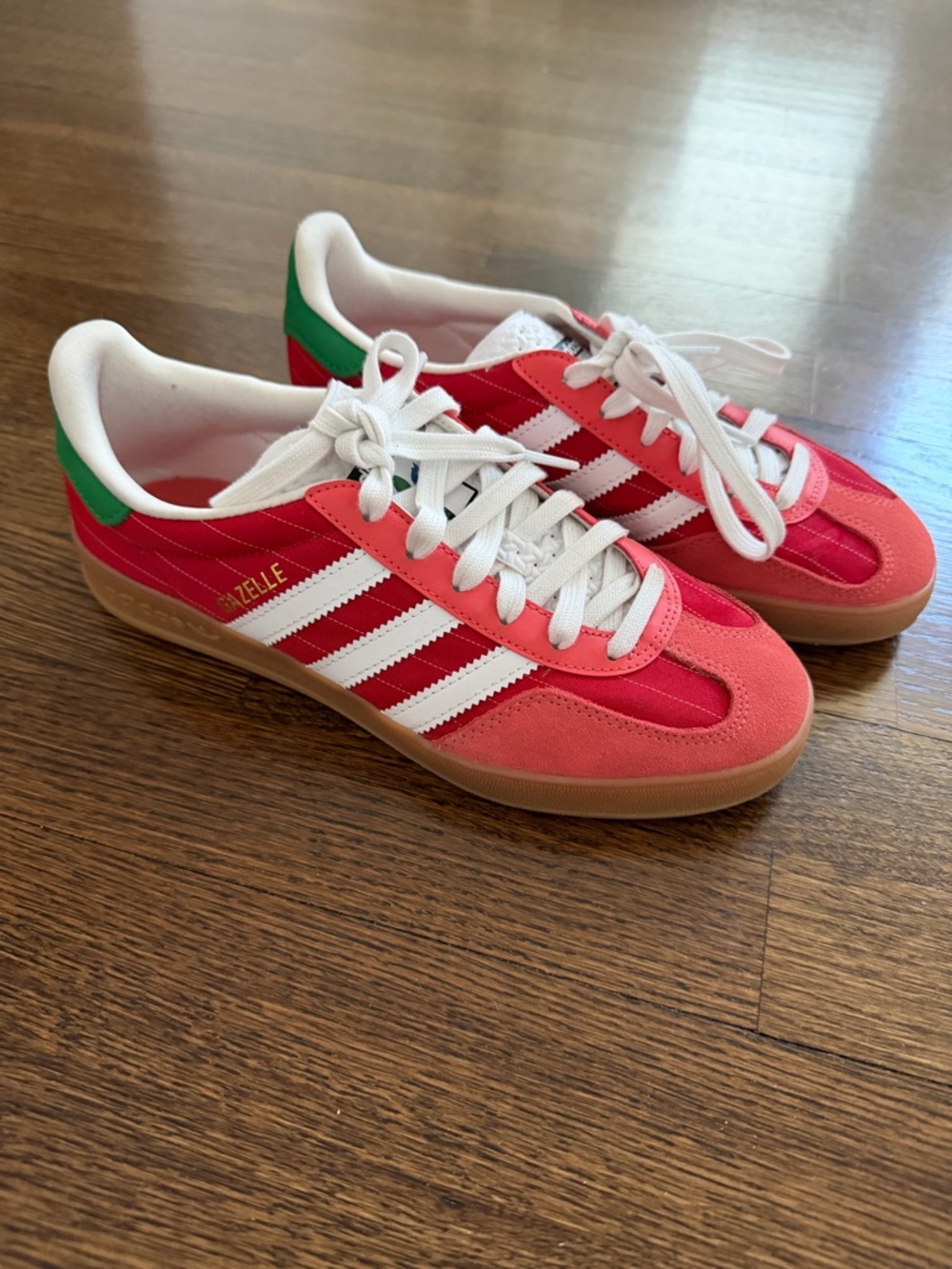 adidas Gazelle Sneakers in Red, White & Green